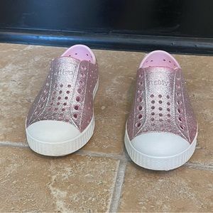 Jefferson Bling Glitter Slip-On Pink Sneakers